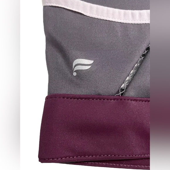 Fabletics Zoe High Impact Sports Bra Front Zip Women Small Shadow/Burgundy Shine - Picture 5 of 7